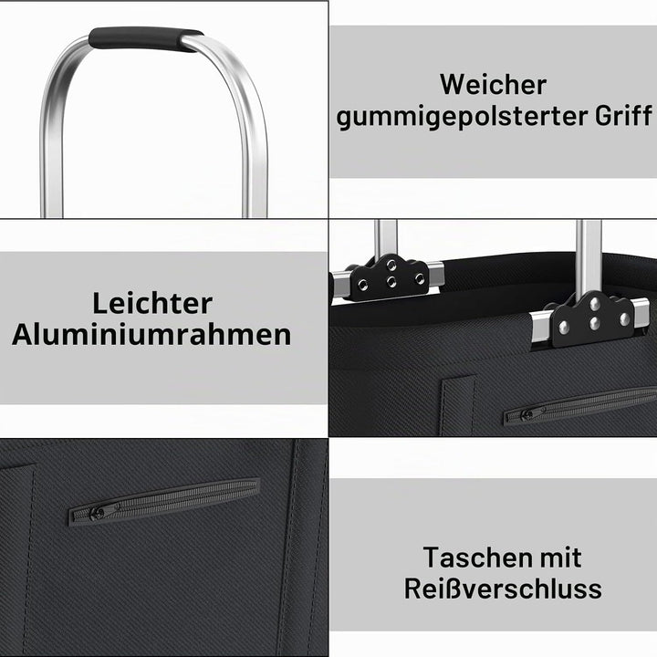 Einkaufskorb Faltbar 30L Gross Einkaufskorb Picknickkorb Tragekorb, Praktischer Klappkorb Einkaufsta