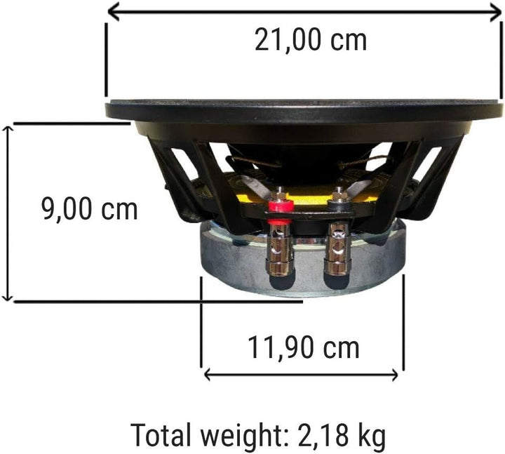 1 MASTER AUDIO PA08/8 Lautsprecher tieftöner 20,00 cm 200 mm 8" 240 watt rms 480 watt max impedanz 8