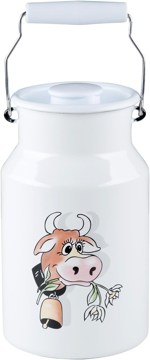 Riess, 0311-084, Milchkanne mit Deckel 2,00 L, COUNTRY - ALMLIESEL, Höhe 23,2 cm, Inhalt 2,0 Liter,