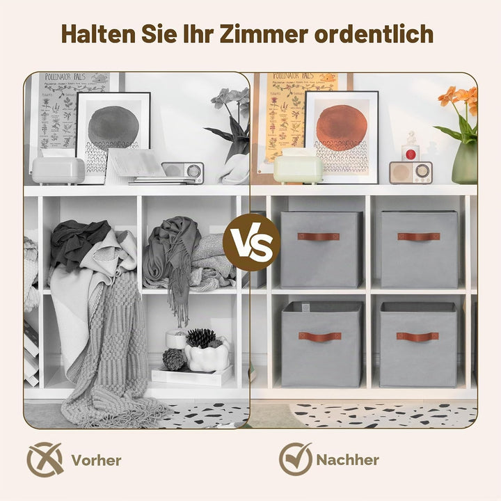 GRANNY SAYS Aufbewahrungswürfel Stoff, 6 Stück Aufbewahrungsboxen für Würfelregal, Regalkörbe 27 x 2