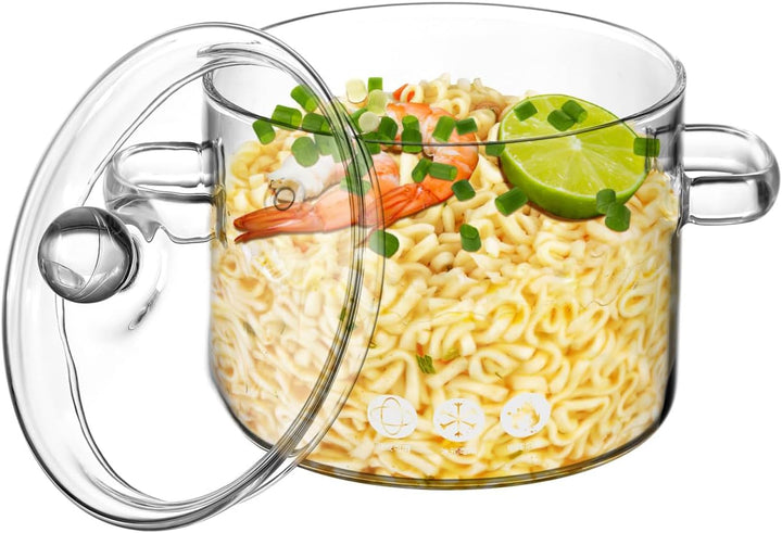 ERINGOGO Stew Pot Mit Deckel Und Doppelgriffen Transparenter Suppentopf Ideal FüR Suppen EintöPfe Un