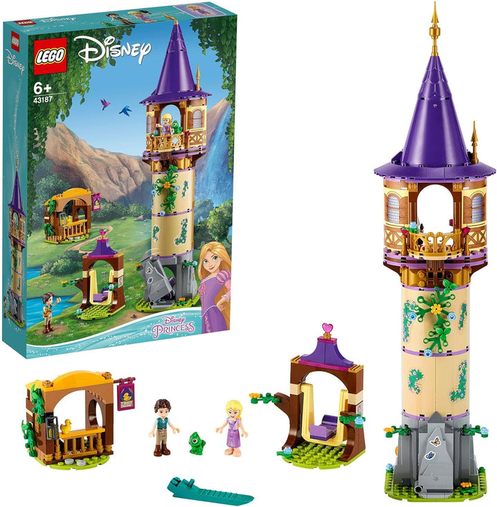 LEGO 43187 Disney Princess Rapunzels Turm Set mit 2 Mini-Puppen aus dem Film „Rapunzel – Neu verföhn