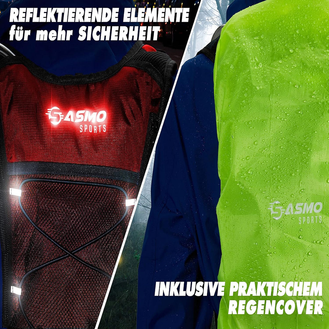 SASMO® Laufrucksack &amp; Trailrunning Rucksack - Ultraleicht - 6L / 300g | isoliertes Thermofach | Lauf