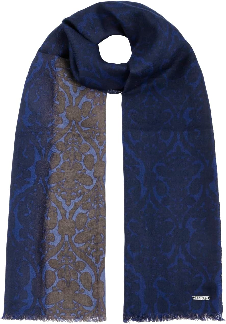 Stetson Treavo Wool Schal Wollschal Winterschal Herren/Damen - mit Fransen Frühling-Sommer Herbst-Wi