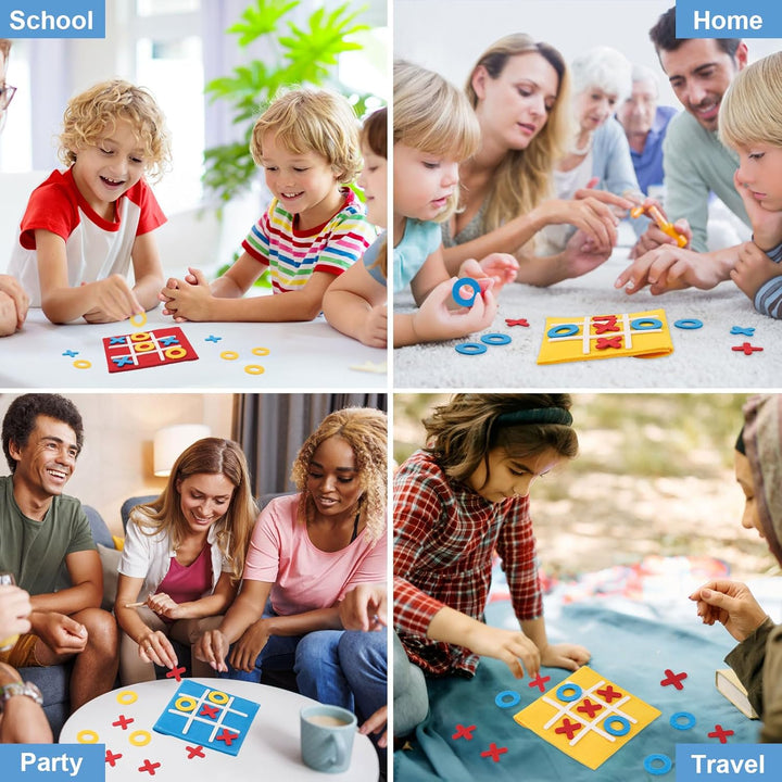 Tic Tac Toe Spiel, 24 Stück Filz Tic Tac Mini, Bunt Tic Tac Town Spiel, Lernspielzeug Geeignet für G