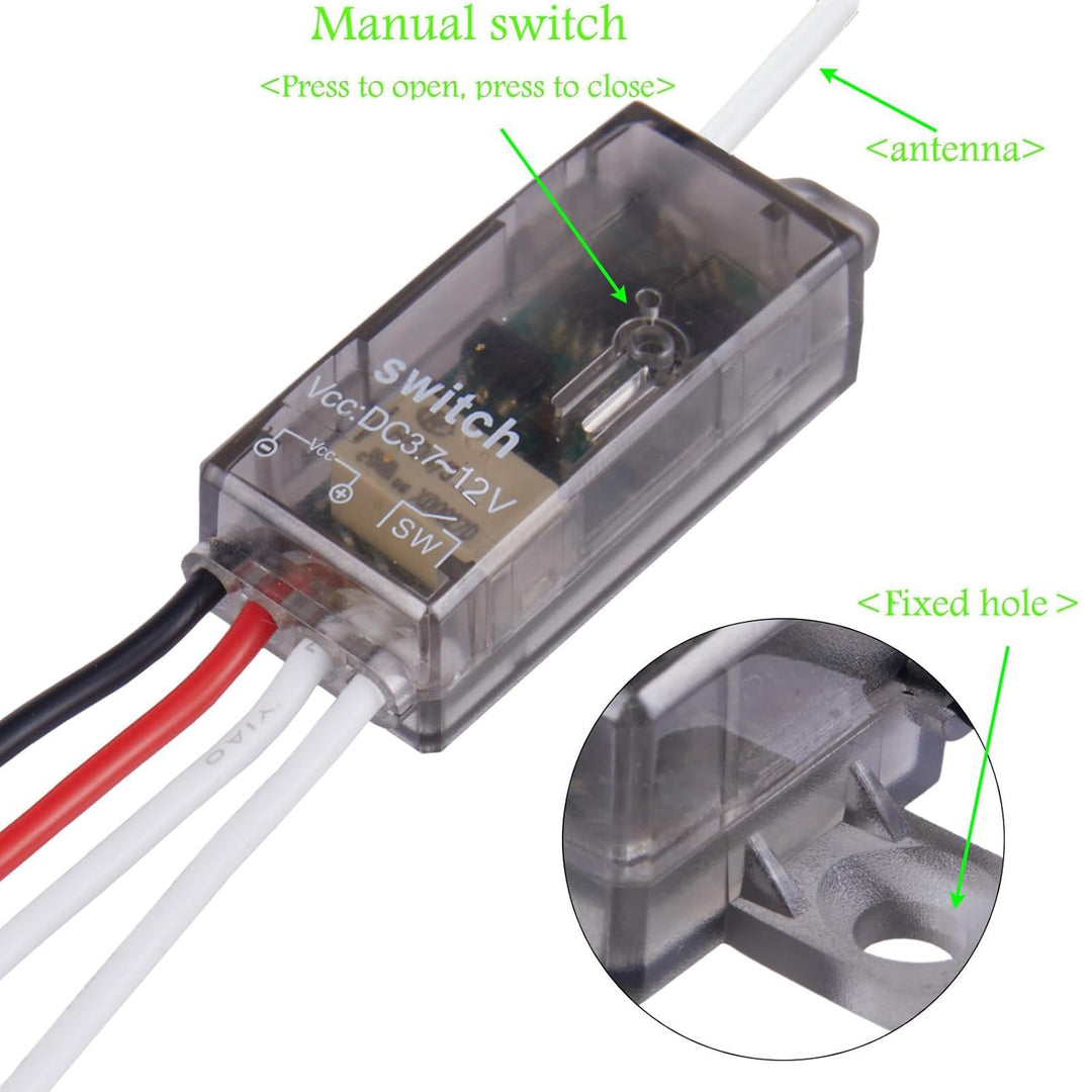 12v funkschalter,DC 12V 1 Kanal Trockenkontaktschalter Schaltrelais funkschalter,2A Mini Relais Wire