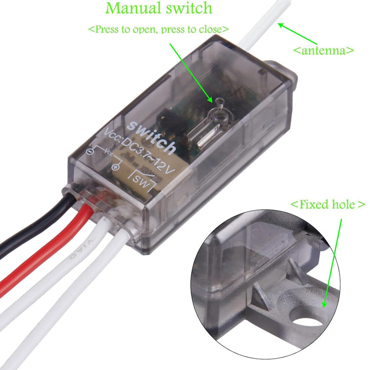12v funkschalter,DC 12V 1 Kanal Trockenkontaktschalter Schaltrelais funkschalter,2A Mini Relais Wire