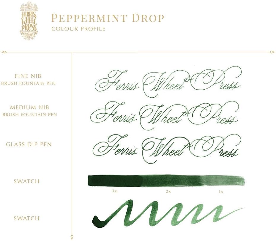 Ferris Wheel Press Fountain Pen Ink | Everyday Ink Collection | Dark Green | 85ml Dark Green 85ml, D