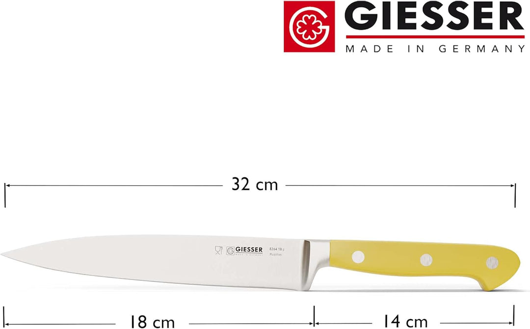 Giesser seit 1776 - Made in Germany - Filiermesser geschmiedet gelb Skyline Yellow, 18 cm, Filetierm
