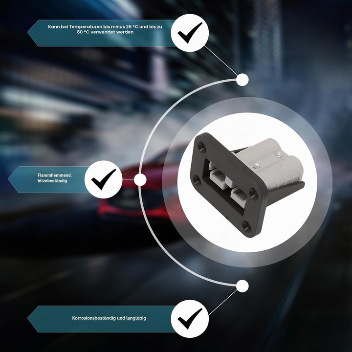 6 Stück Anderson Stecker 50A 600V, Batterie Schnelltrennstecker Hochstromstecker Mit Schutzkappe, Ba