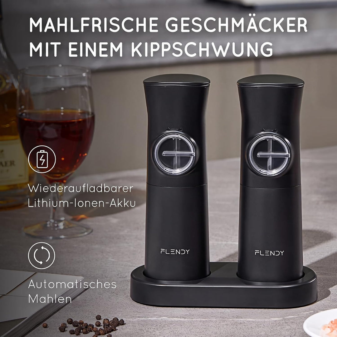 Schwerkraft elektrische Salz und Pfeffermühle Set, 2er-Set Wiederaufladbare elektrische Salz und Pfe