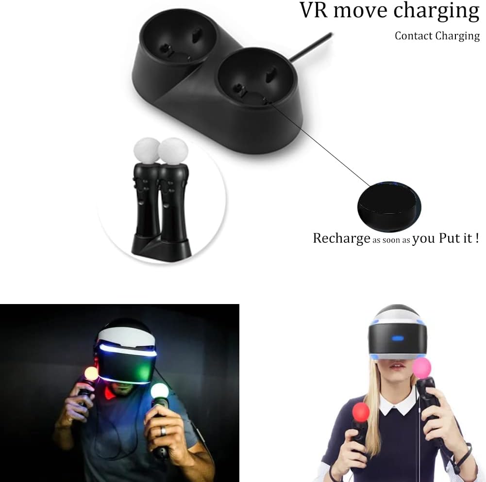 Yctze Controller-Ladestation für PS4 VR, Dual Charger Dock-Ladestationsständer, für Play Station PS4