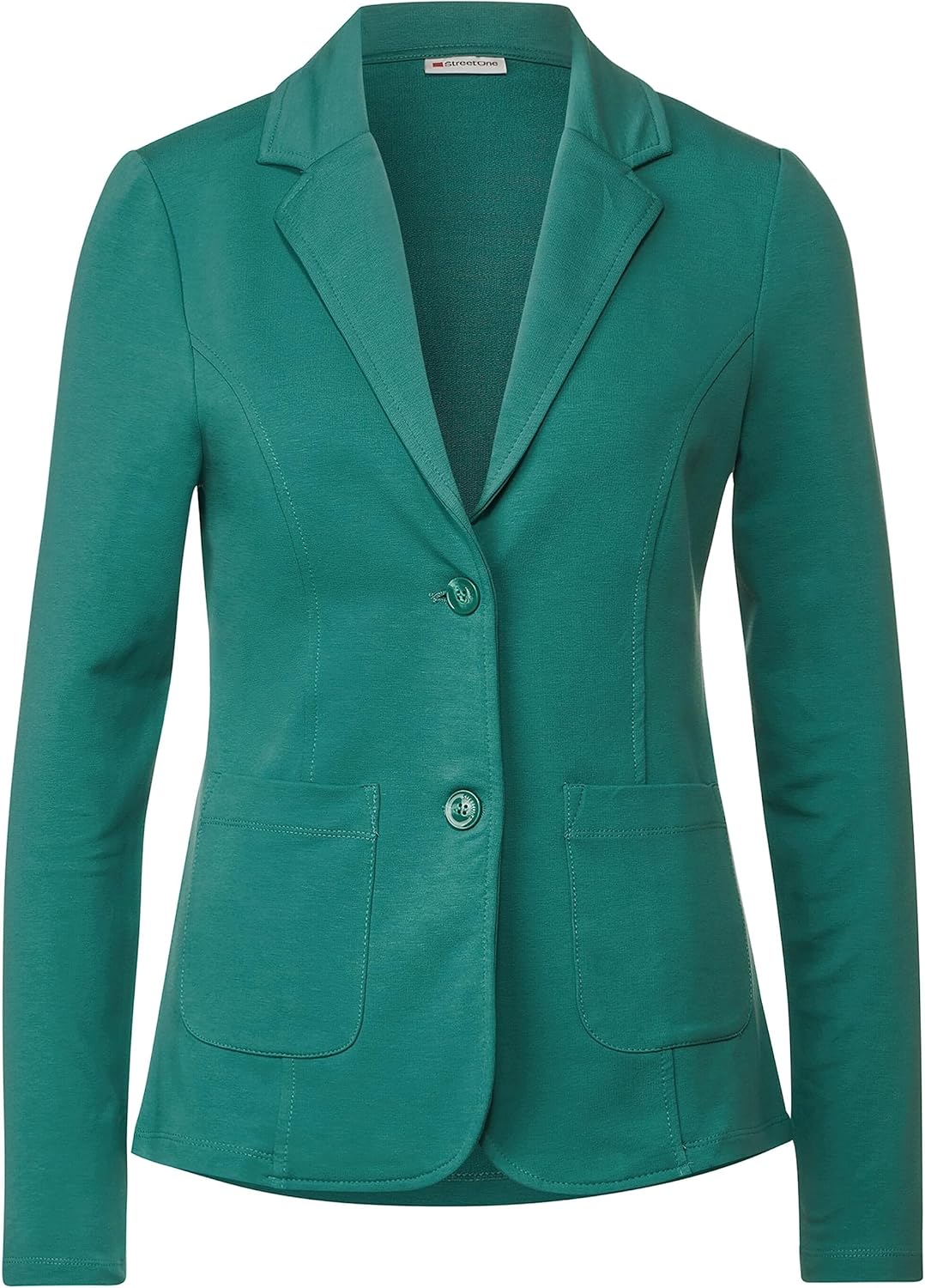 Street One Damen Basic Blazer mit Raffungen 36 Lagoon Green, 36 Lagoon Green
