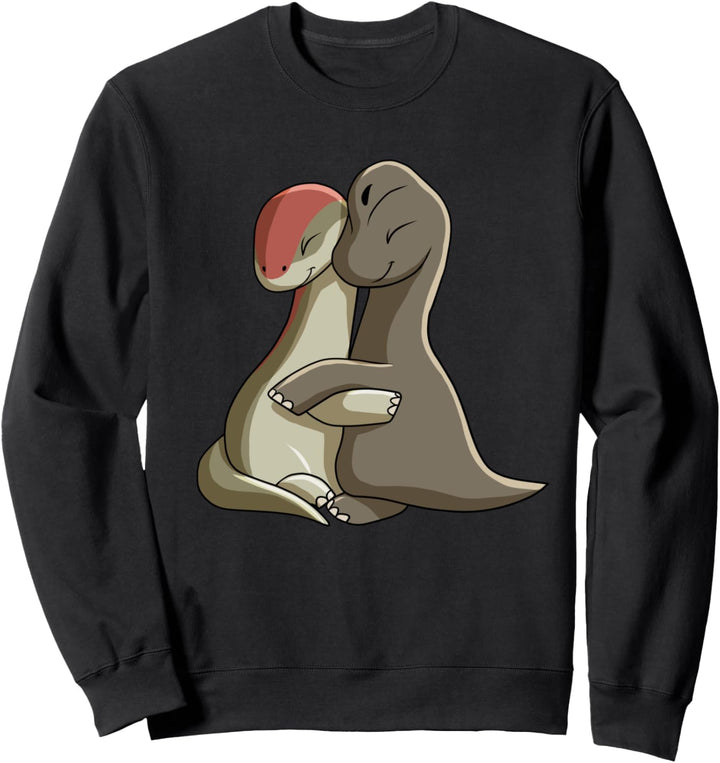 Dinosaurier Brachiosaurus umarmt Brontosaurus Sweatshirt