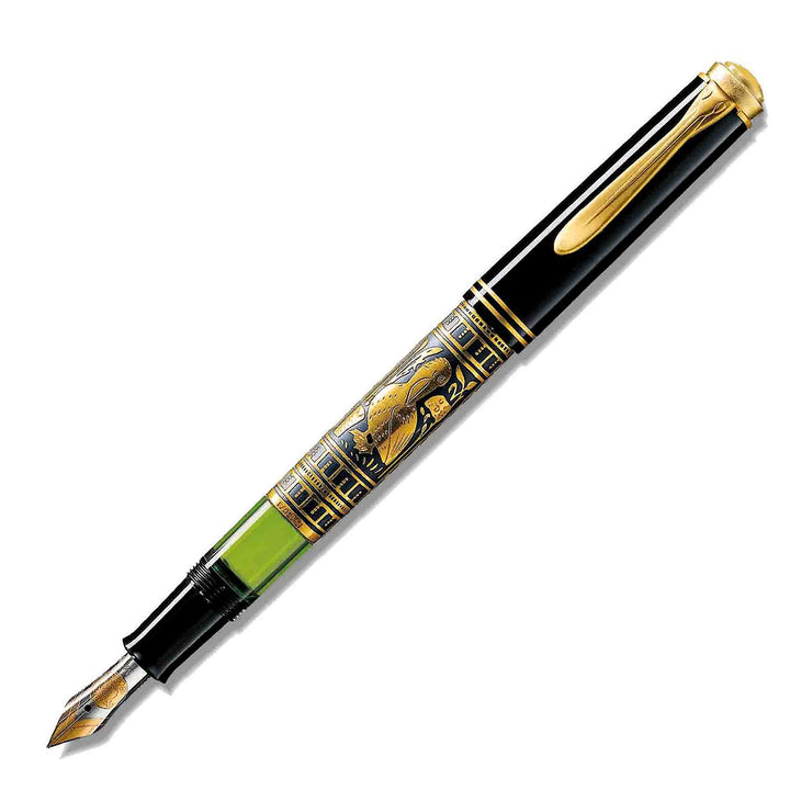 Pelikan Füllhalter Toledo 700, Schwarz, Feder EF (extra-fein), hochwertiger Kolbenfüller im Geschenk