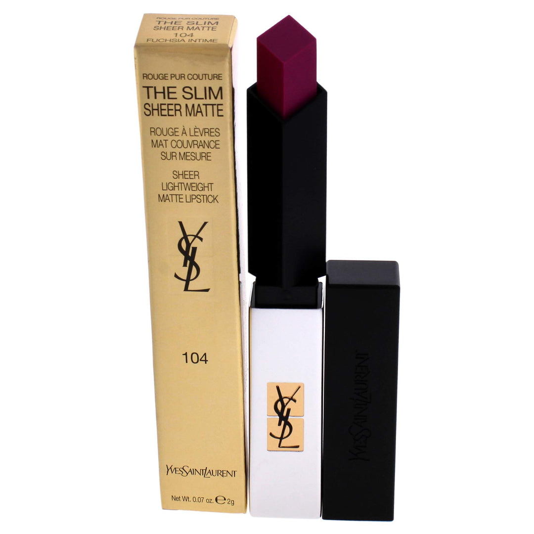 Yves Saint Laurent Rouge Pur Couture The Slim Sheer Matte, 104 Fuchsia Intime 30 g