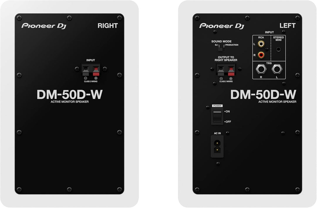 Pioneer DJ PLX-500-W DJ-Plattenspieler mit Direktantrieb, Weiss & DM-50D 5" Desktopmonitorsystem (we