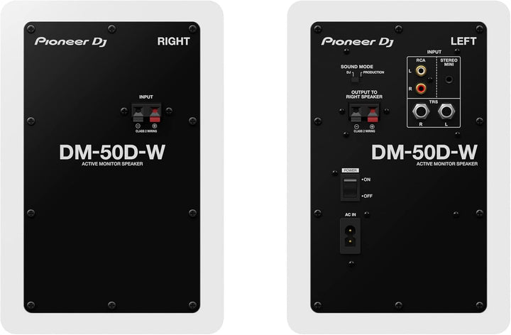 Pioneer DJ PLX-500-W DJ-Plattenspieler mit Direktantrieb, Weiss & DM-50D 5" Desktopmonitorsystem (we