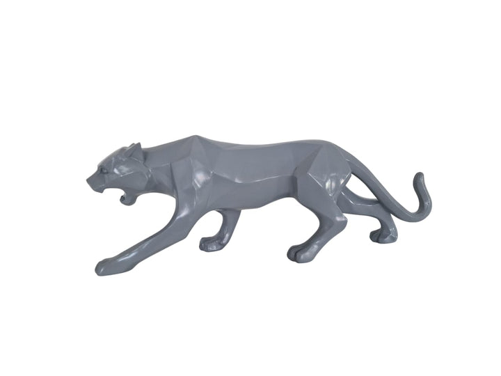 IDYL Moderne Skulptur Figur Resin Jaguar | silberfb. | Masse: 48x10,5x15 cm | Material: Polyresin (K