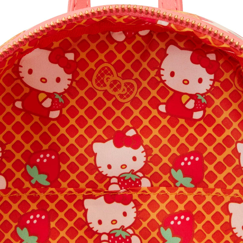 Loungefly Mini Backpack Hello Kitty Breakfast Waffle Nue offiziell Sanrio Rosa One Size