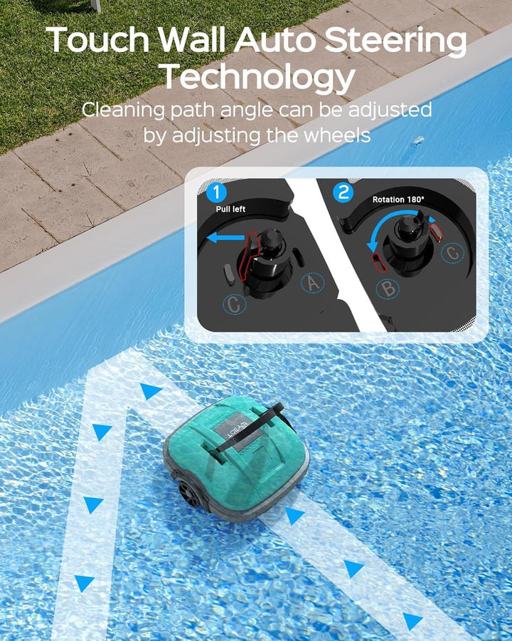 WYBOT Poolroboter Akku Kabellos Poolsauger Roboter mit Dual-Antriebsmotoren 100 Mins, Automatisches