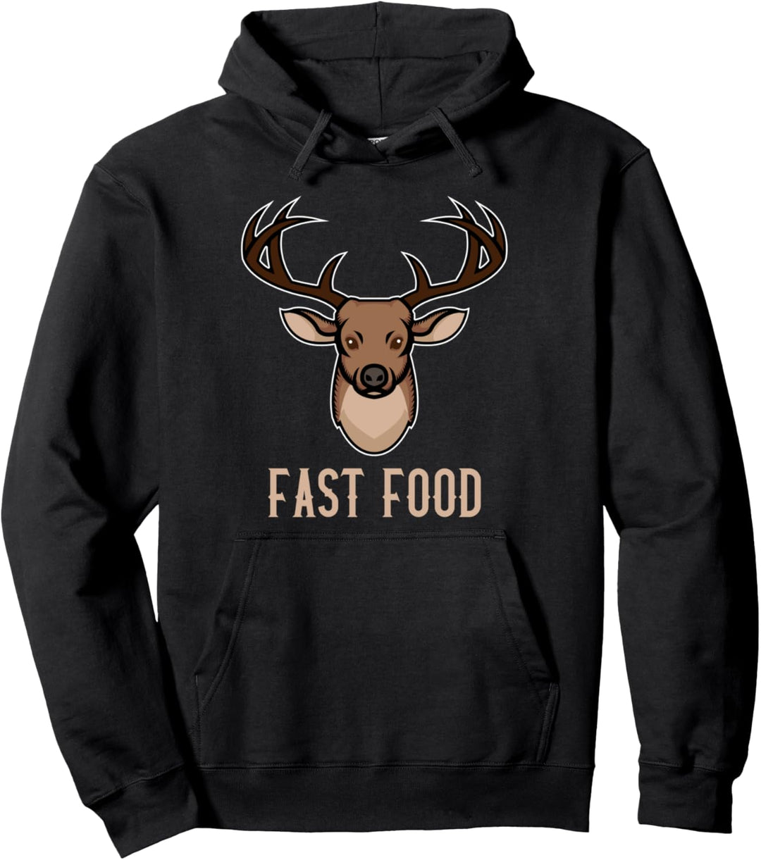 Lustiges Fast Food Jäger Förster Hirsch Reh Design Outfit Pullover Hoodie
