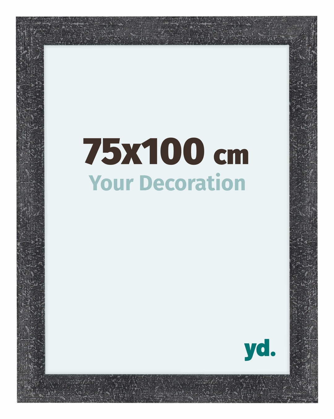 yd. Your Decoration - Bilderrahmen 75x100 cm - Grau Gewischt - Bilderrahmen aus MDF mit Acrylglas -