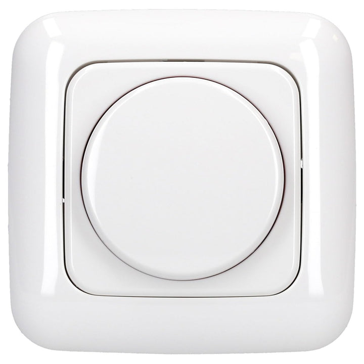 Busch Jäger Komplett-Set, LED-Dimmer m.Drehbetätigung, 1-Fach Rahmen, Drehdimmer Abdeckung, Reflex S