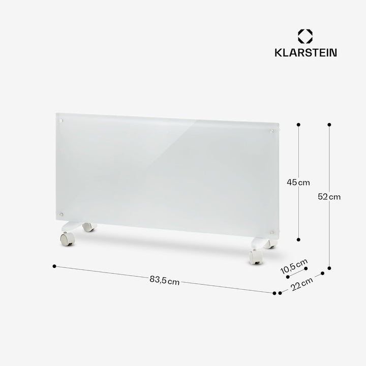 Klarstein Elektroheizung, Konvektor-Heizung mit Bodenrollen, Mobile Elektroheizung Energiesparend, S