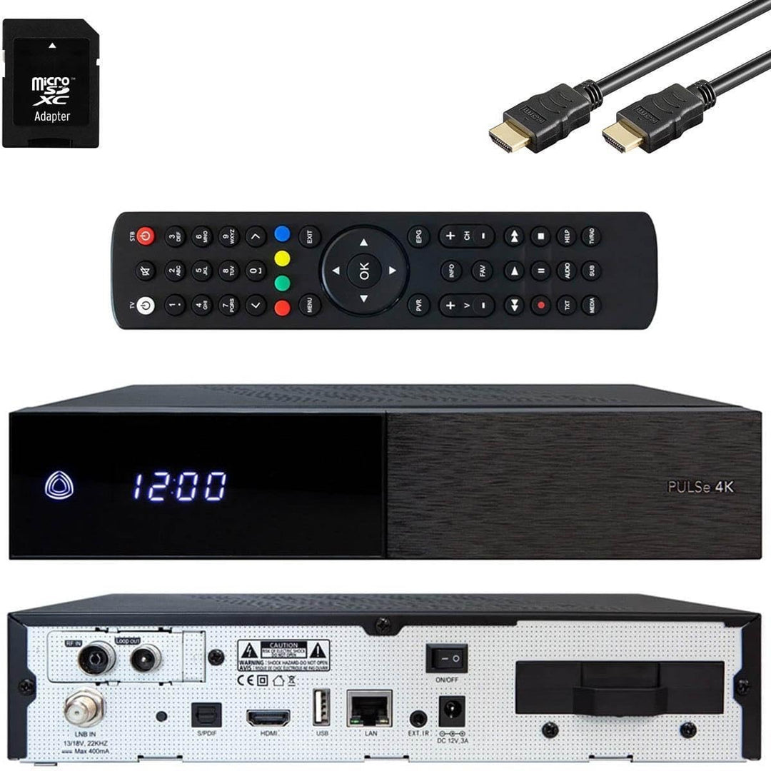 AB Pulse 4K UHD Combo Receiver (1x DVB-S2X Sat, 1x DVB-C/T2 Kabel, Linux E2, PVR, H.265, HDR10, USB