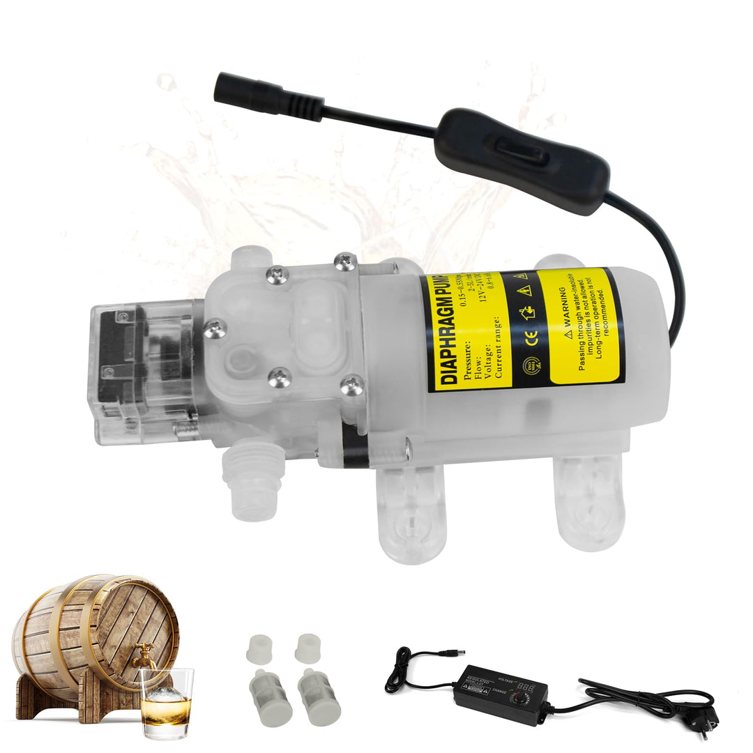 CISSIYOG Elektrische Wasserpumpe,Membranpumpe,Haushalt Bierpumpe,Selbstansaugende Membranpumpe in Le