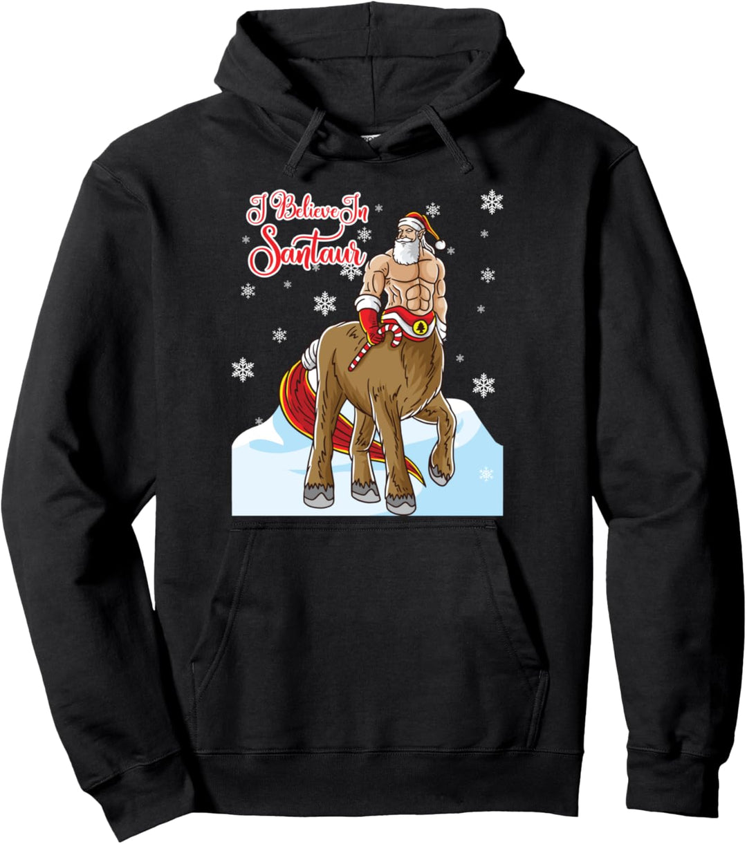 I Believe In Santaur Santa Claus Zentaur Lustig Weihnachten Pullover Hoodie