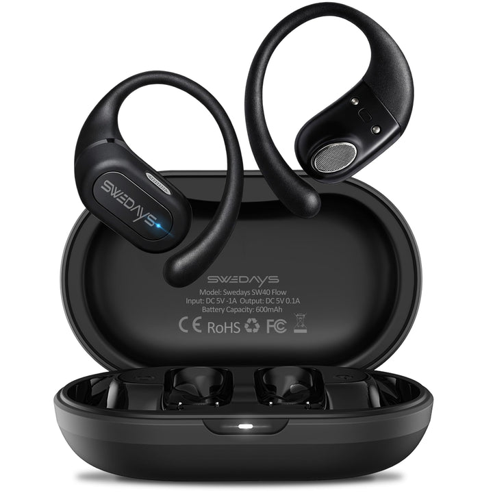 Open-Ear Kopfhörer – Bluetooth 5.4 Clip-On Ohrhörer mit Touch-Steuerung, ENC Geräuschreduzierung für