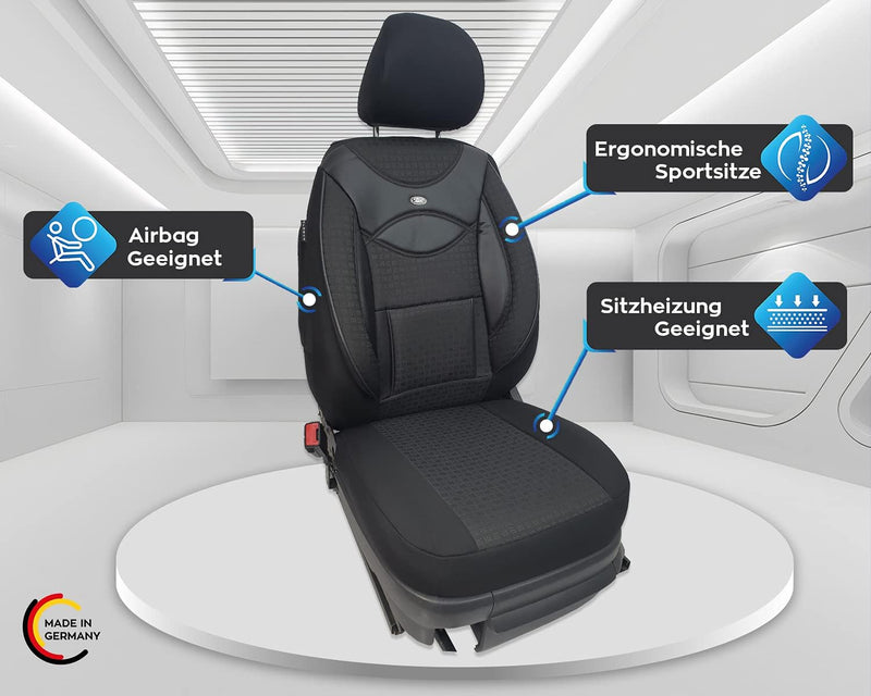 BREMER SITZBEZÜGE Mass Auto Schonbezüge kompatibel mit Skoda Yeti Fahrer & Beifahrer Set ab 2009-201