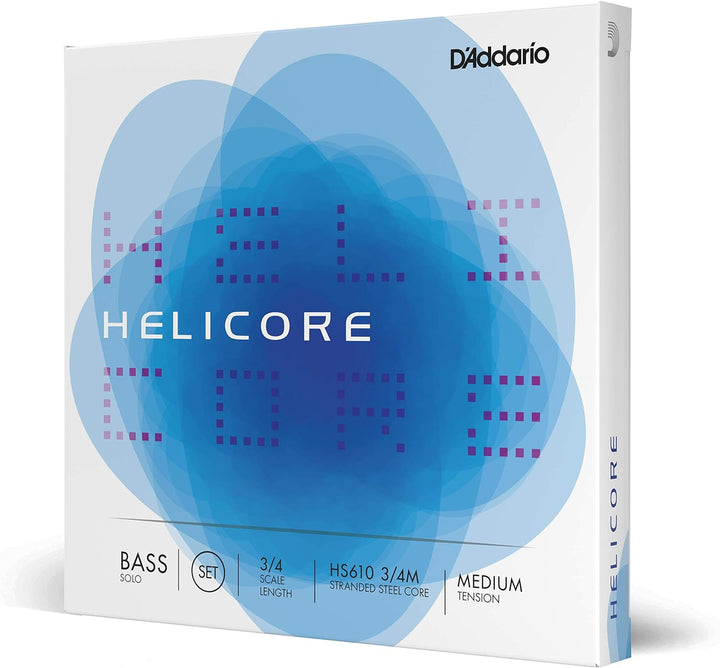 D'Addario HS610-3/4M Helicore Kontrabass Saitensatz mehrfach verdrillter Stahlkern 3/4 Medium Full S
