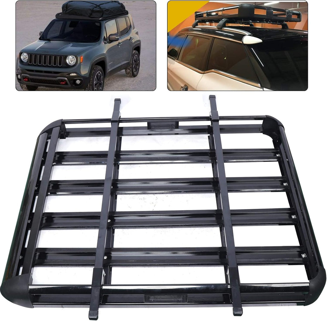 Gross Schwarz Dachgepäckträger Auto Aluminium Korb Wanne Gepäck Fracht Relingträger Maximalen Tragfä