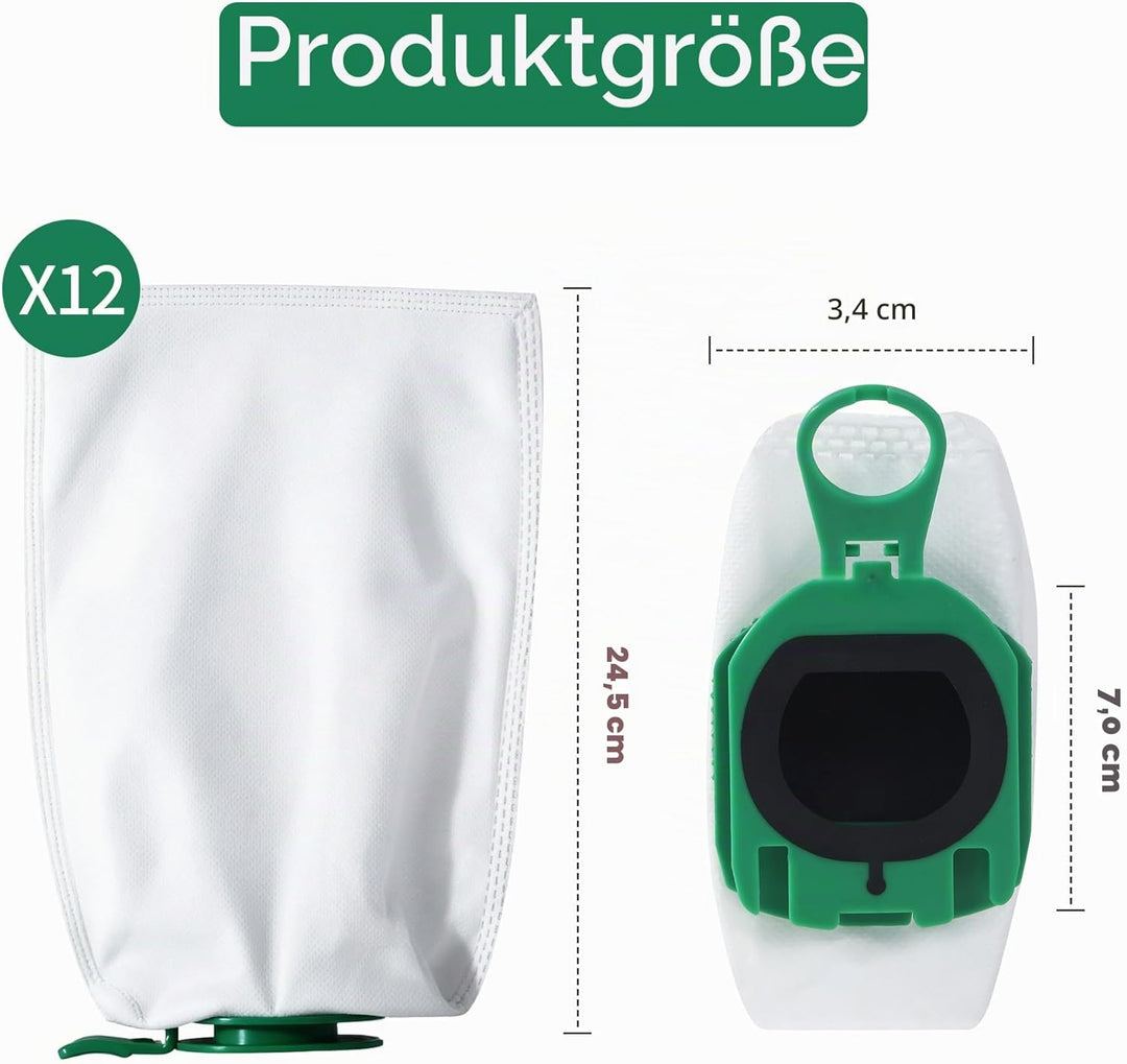 12 Staubsaugerbeutel für Vorwerk Kobold VB100, Für Vorwerk Staubsaugerbeutel, Für Kobold Staubsauger