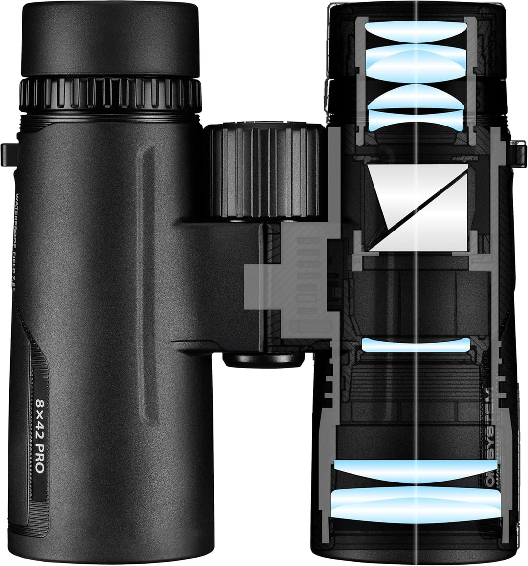 OM SYSTEM 8x42 PRO Fernglas, lichtstark, kontrastreich, robust, wasserdicht, beschlagfrei, schlankes