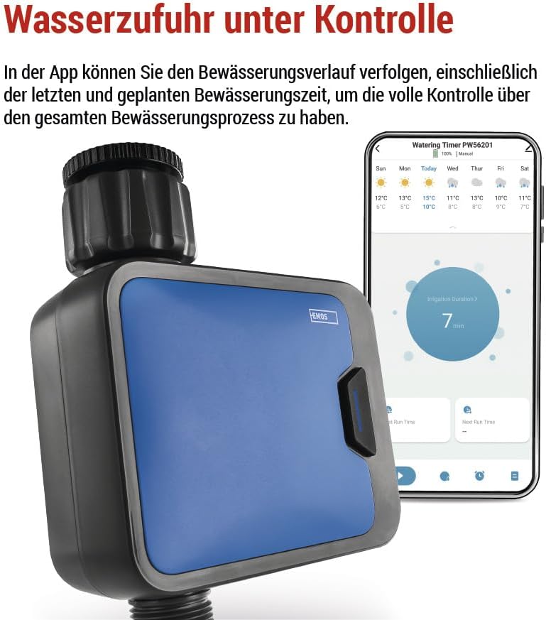 EMOS - smarte Bewässerungsuhr mit 1 Ausgang mit App, Bluetooth - ZigBee-Hub erforderlich - Batterieb