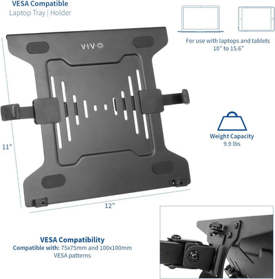 VIVO Universal-Laptop-Halterung für VESA-kompatible Monitorarme, Notebook-Tablett, 25,4 bis 39,6 cm