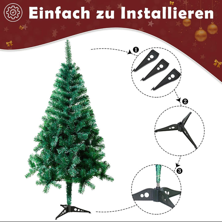 Froadp 120cm Künstlicher Grün PVC Weihnachtsbaum Tannenbaum Kiefernadel(Grün PVC, 120cm) 120cm Grün