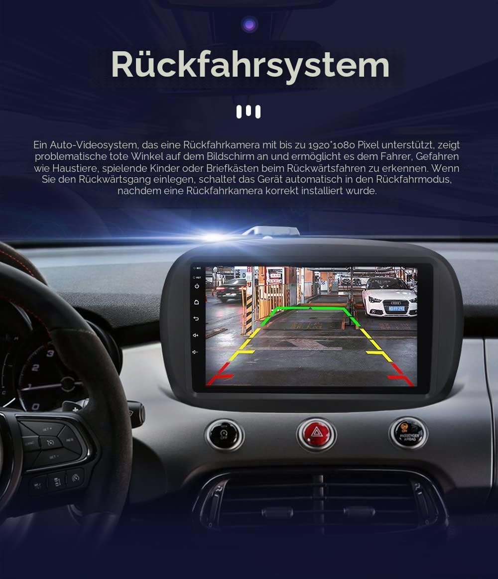 hizpo 9 Zoll Touchscreen Autoradio Kompatibel mit FIAT 500X 2014-2020 mit Carplay/Android Auto Bluet