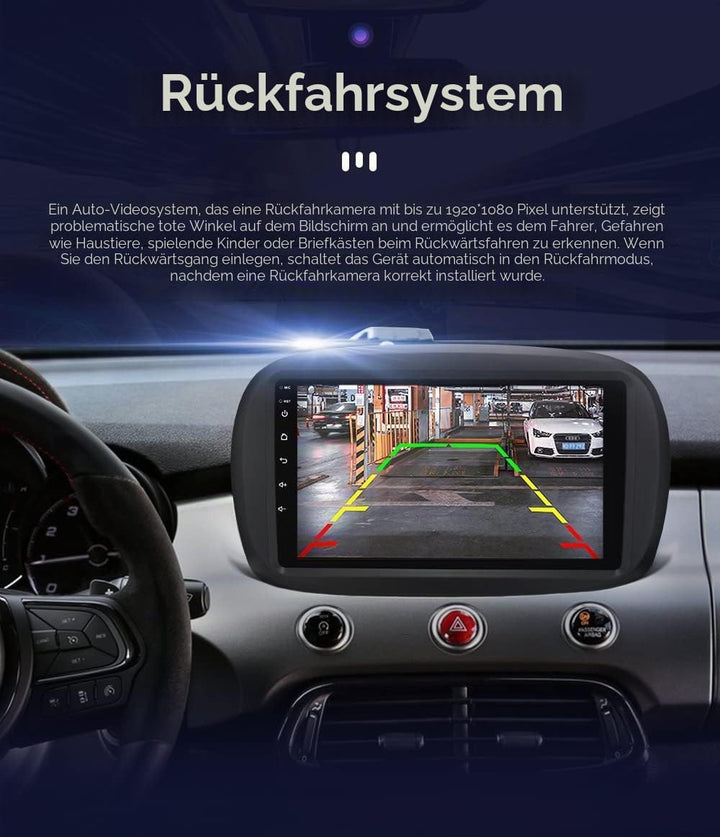 hizpo 9 Zoll Touchscreen Autoradio Kompatibel mit FIAT 500X 2014-2020 mit Carplay/Android Auto Bluet