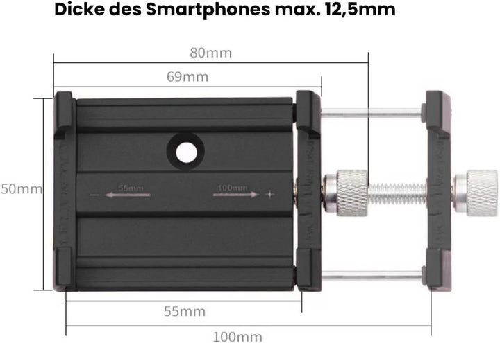 Generisch Universal 2.0 Halterung für Bosch SmartphoneHub/COBI.Bike E-Bike – Handyhalter Adapter mit