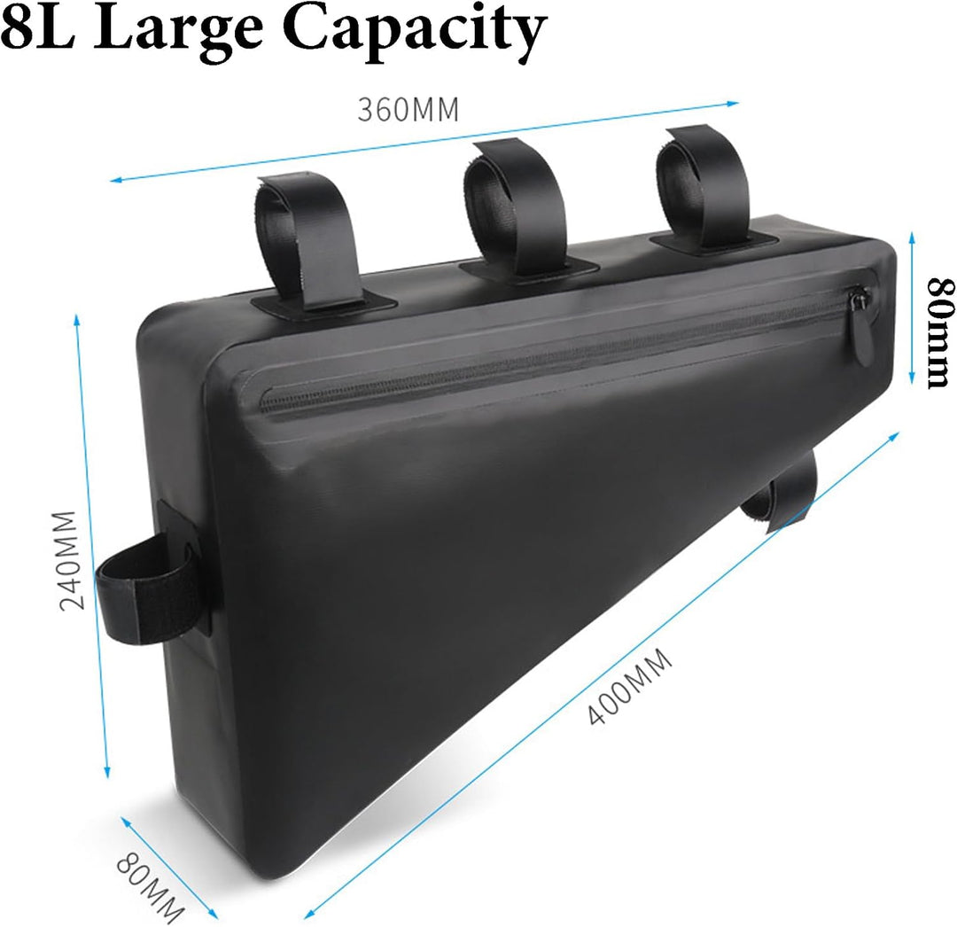 Triangle Bike Full Frame Bag, PVC Waterproof Cycling Bicycle Under Top Tube Handlebar Saddle Bag for