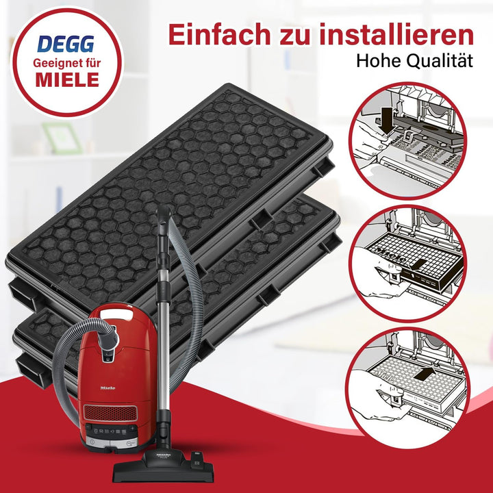DEGG® Kombifilter HEPA &amp; Aktivkohle, Kompatibel mit Miele, 2 Stück Kombifilter Hepa &amp; Aktivkohle 2 S