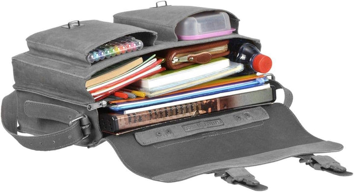 Ruitertassen Lederranzen 38cm Schulranzen Schultasche 2 Fächer 2 Vortaschen Rückengurte Tragegriff S
