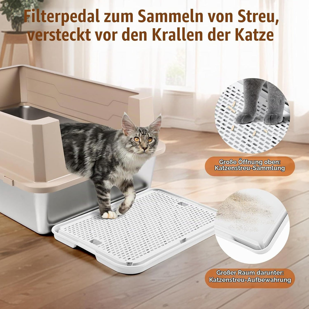grosse Katzentoilette Rampe Matte, 42x30CM Katzentreppe, Katzenstreu Catcher für automatische selbst