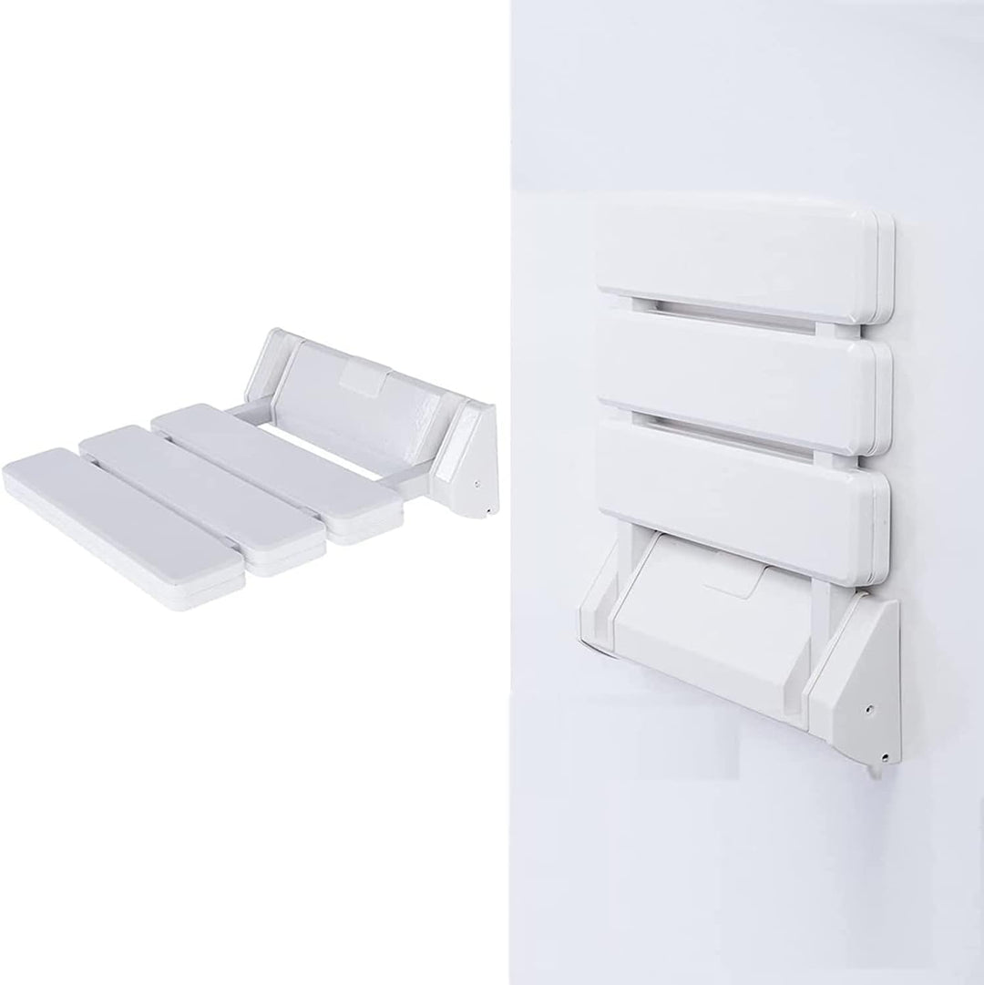 DXP Duschklappsitz Klappbar bis 130kg Platzsparender Duschsitz Klappsitz für Bad Wandmontage Weiss J