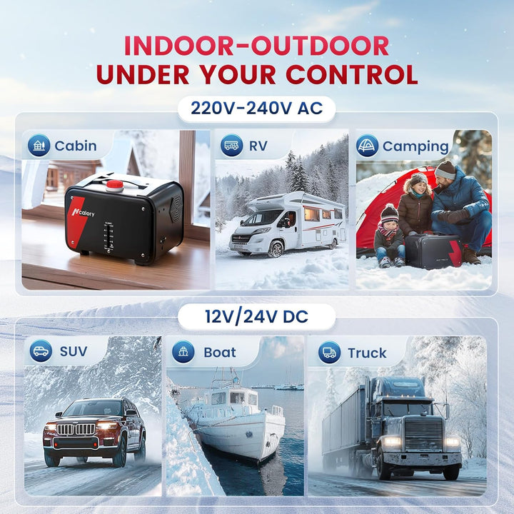 8kW Luft Dieselheizung, 240V/12V/24V 0,12–0,45 L/h HBH1S Diesel Standheizung mit APP Adapter, 28% hö